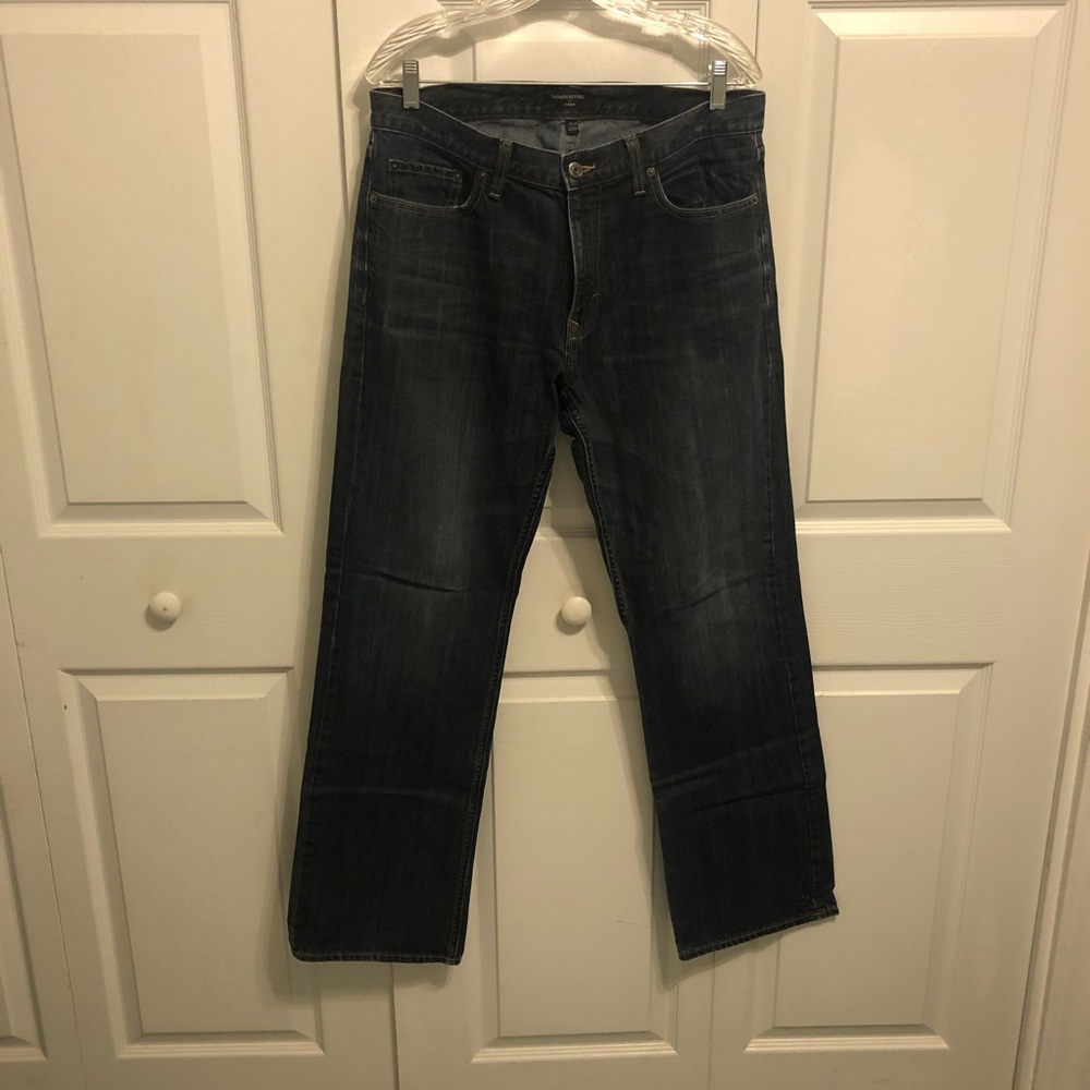 Banana Republic Factory Men's Straight Jeans - Dark Blue